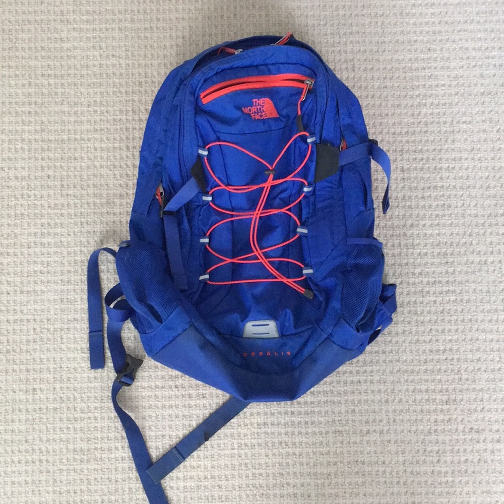 North Face Blue and Pink Backpack